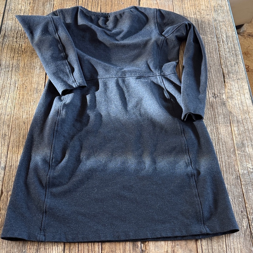 Duluth Trading Co Charcoal Long Sleeve warm Fleece Dress Small - Picture 4 of 4